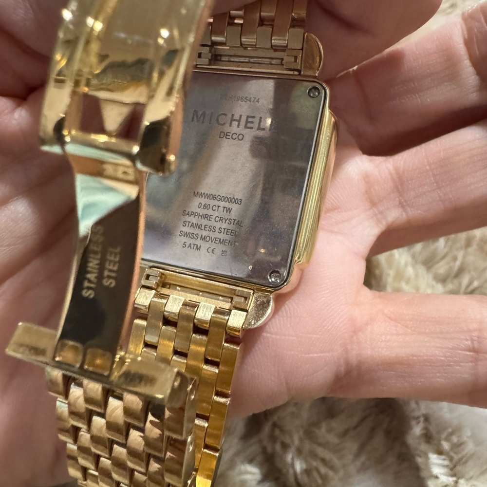 MICHELE DECO -0.60ct. TCW Diamond Lady's 31mm Watch, Bracelet 7.5” MWW06G000003 - Picture 11 of 13